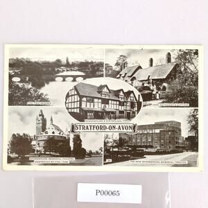 Vintage 1955 Postcard Stratford-On-Avon England Shakespeare B&W Photographs